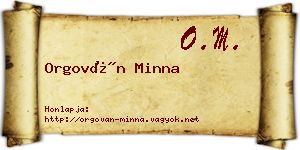 Orgován Minna névjegykártya